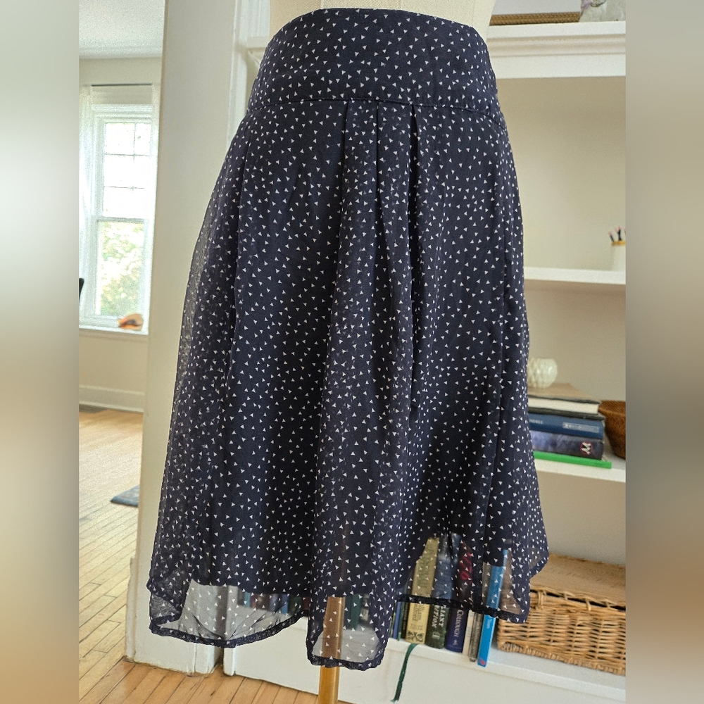 GAP Blue Pleated A-Line Skirt Knee-Length